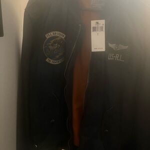 Polo Ralph Lauren Black Bomber Jacket with Patches